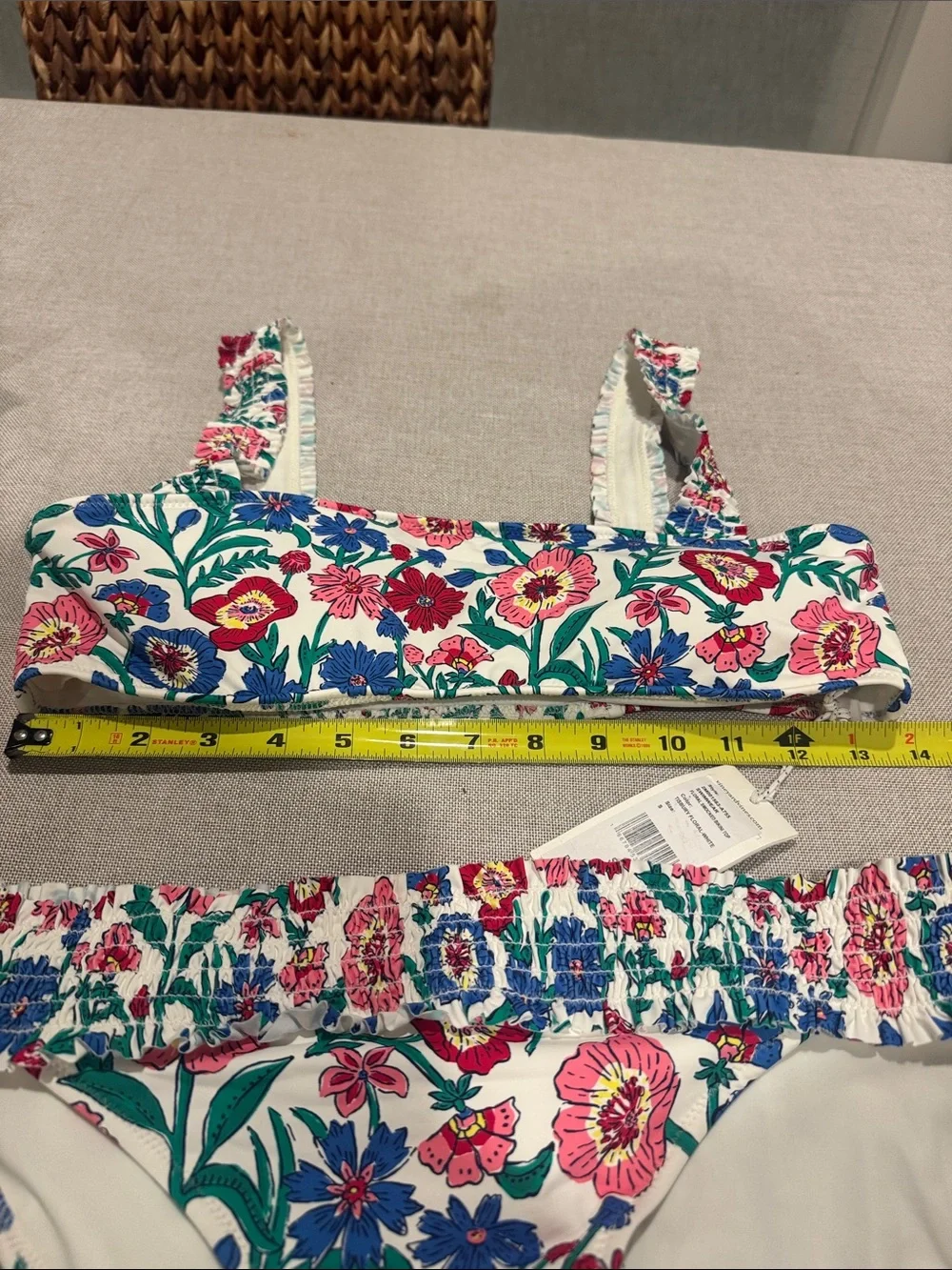 Vineyard Vines Floral Bikini in White with Pink, Blue & Green in Size S